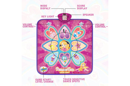 Dance Mat Pink Princess Toys for Girls Electronic Dance Pad with 7 Game Modes Musical Mat Christmas Gift