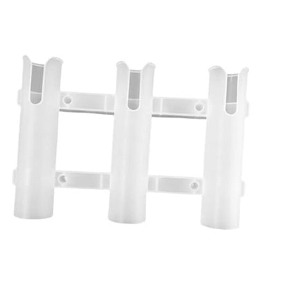 3 Tube Fishing Rod Holder Bracket Mounted Fishing Rack For Boats Garage Cooler-White