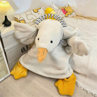 Cartoon Goose Hoodie Blanket Oversized Fleece Onesie for Sleep Lounging-Style1