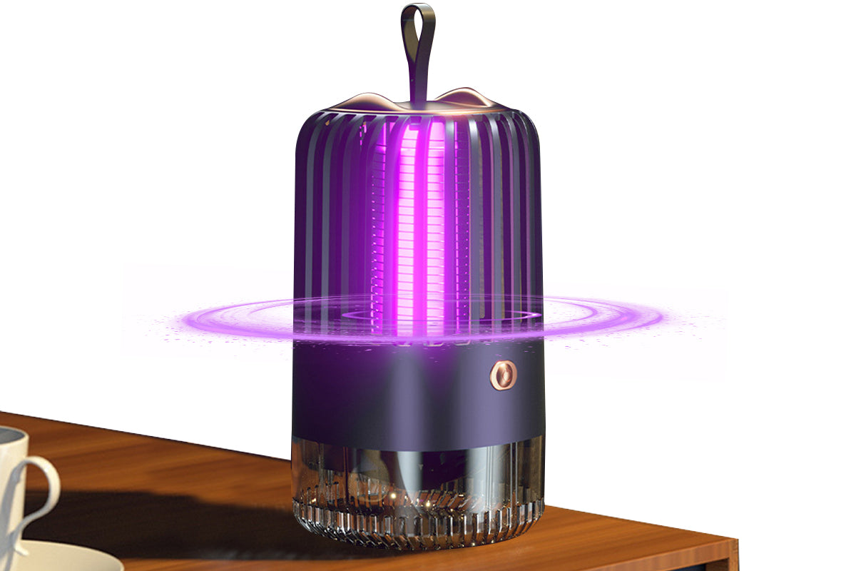 USB Rechargeable UV Light Mosquito Killer Portable Fly Zapper With Hanging Hoop-Blue