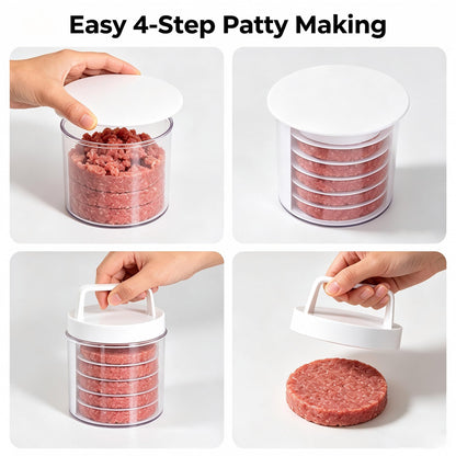6 Layer Burger Patty Maker with 5 Discs Patty Press for BBQ Homemade Prep