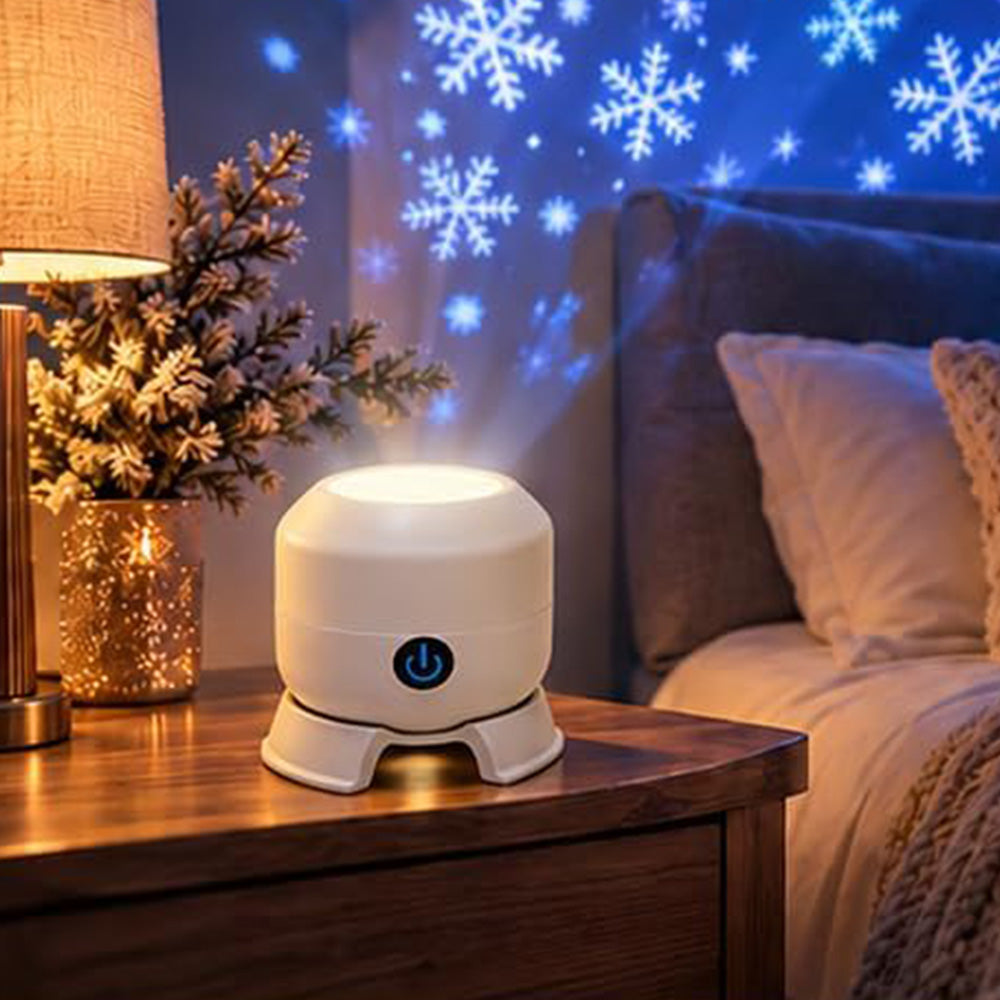 Christmas Projector Night Light USB Rotating Projection Lamp Snowflake