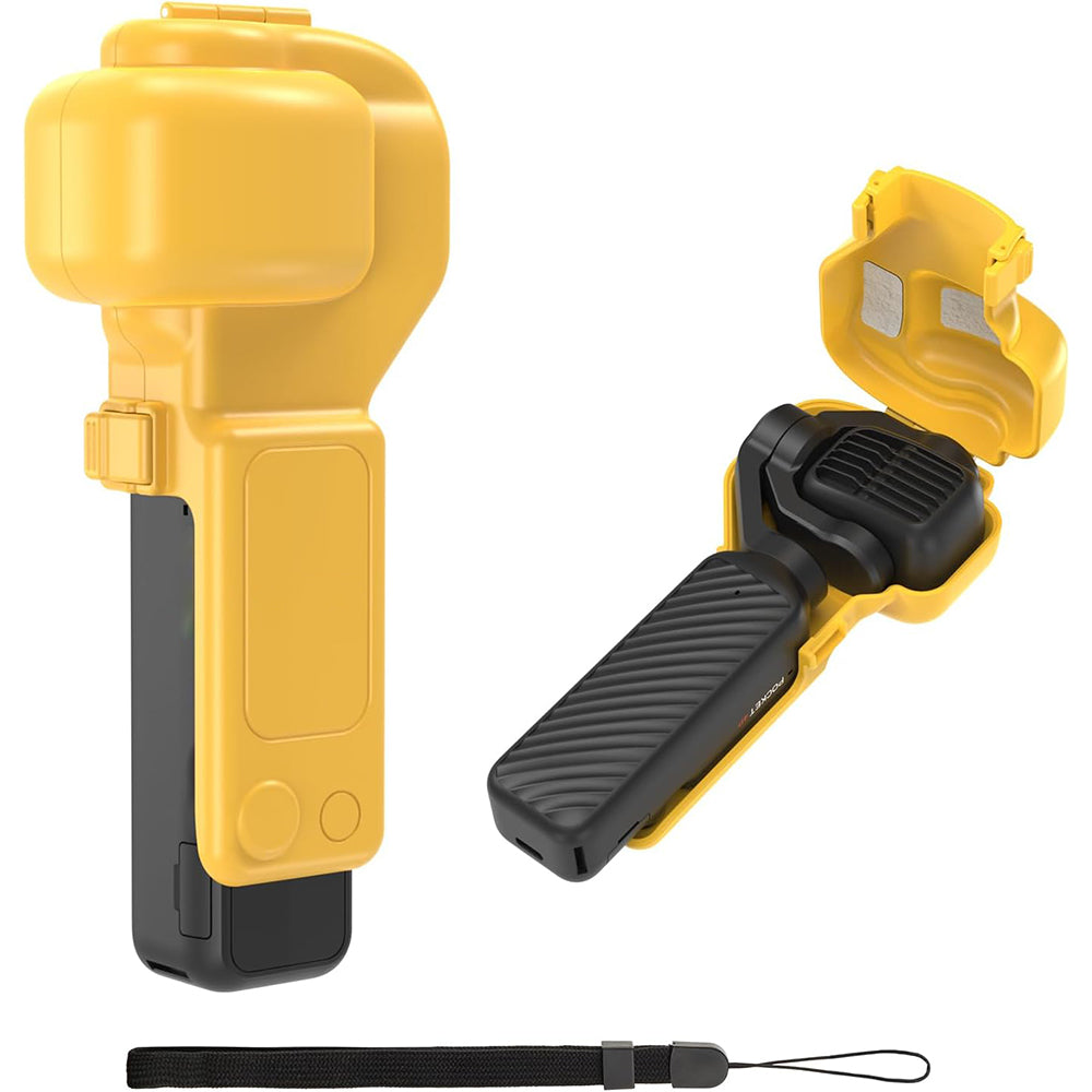 Protective Case for DJI Pocket 4 Pro with Lanyard - Yellow