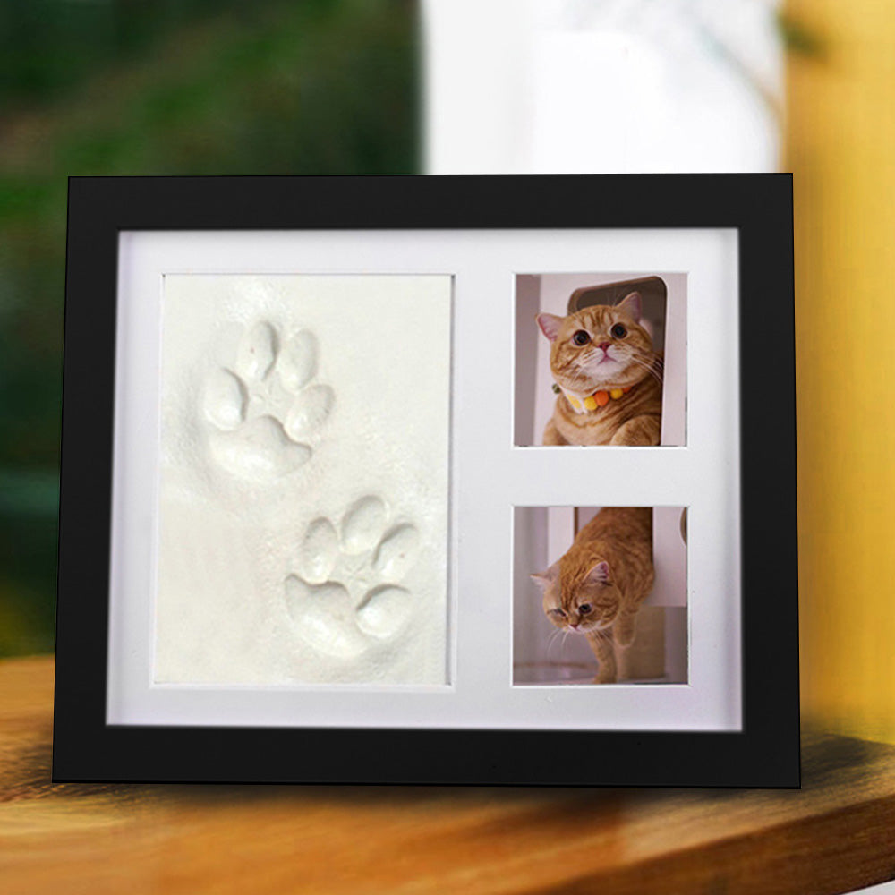 Clay Hand-Footprint and Pet Paw-Print Keepsake Frame Kit - Black