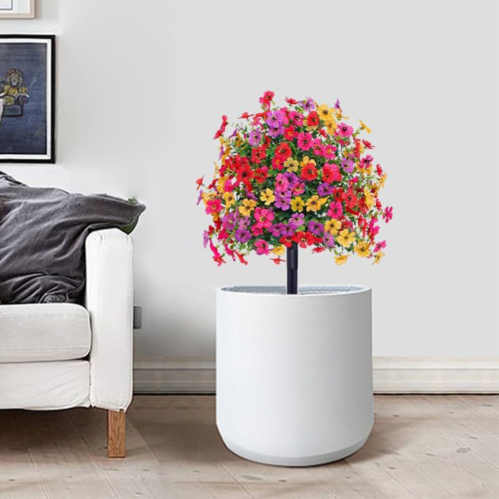 Artificial Daisies Potted Plant UV Resistant Fake Flowers for Outdoor Garden Porch