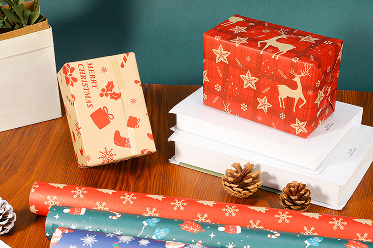 10Pcs Christmas Wrapping Paper Present Wrap Rolls