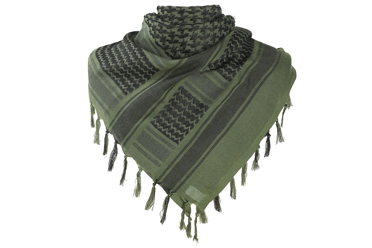 Military Shemagh Arab Tactical Desert Keffiyeh Thickened Scarf Wrap for Men-Military Green