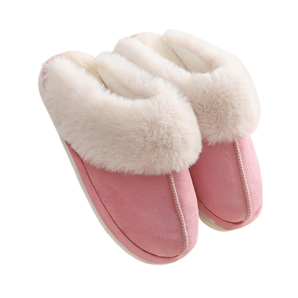 Womens Slippers with Plush Lining and Anti-Slip Memory Foam Sole-Pink