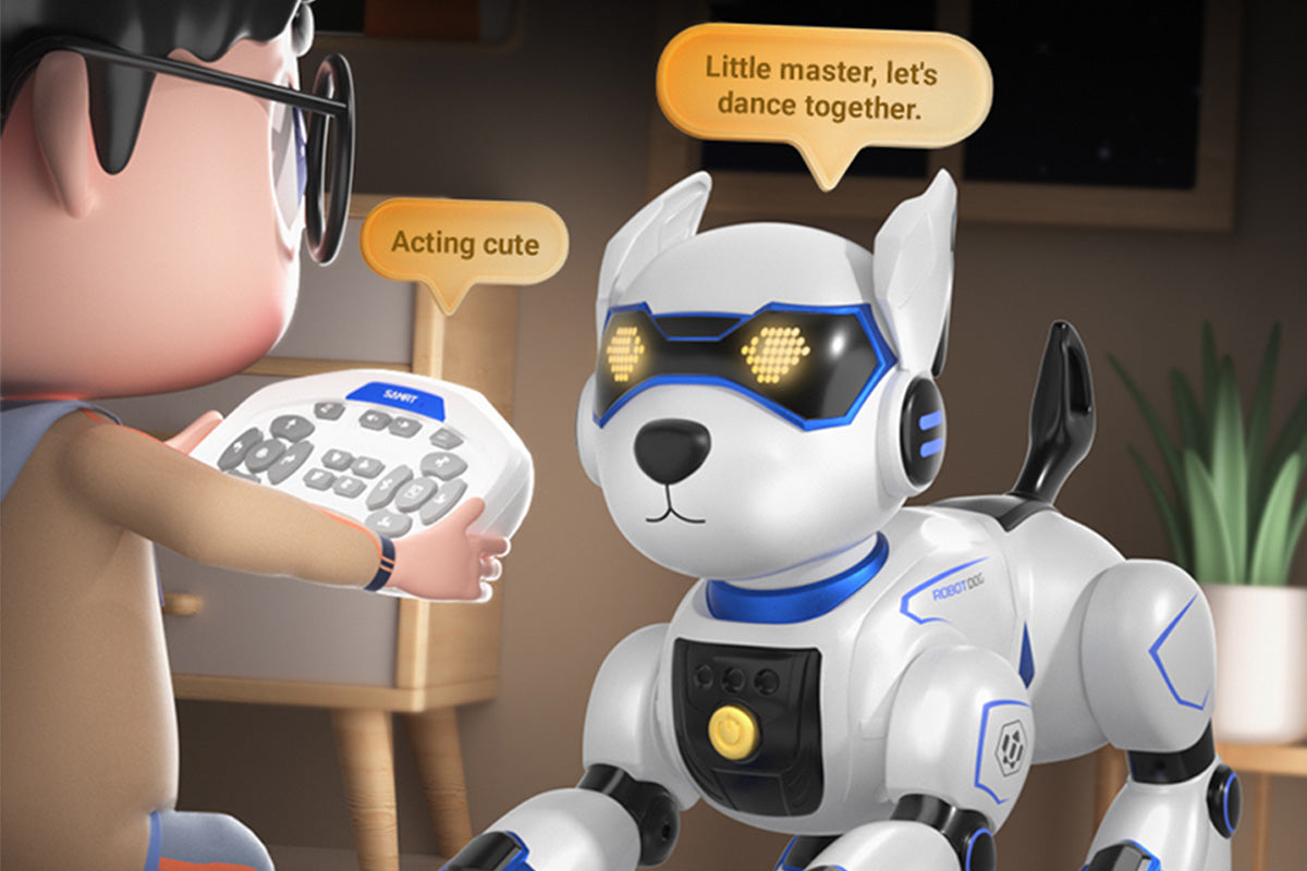 Remote Control Robot Dog Toy Programmable RC Robot Puppy Smart Stunt Robot Pet-Blue