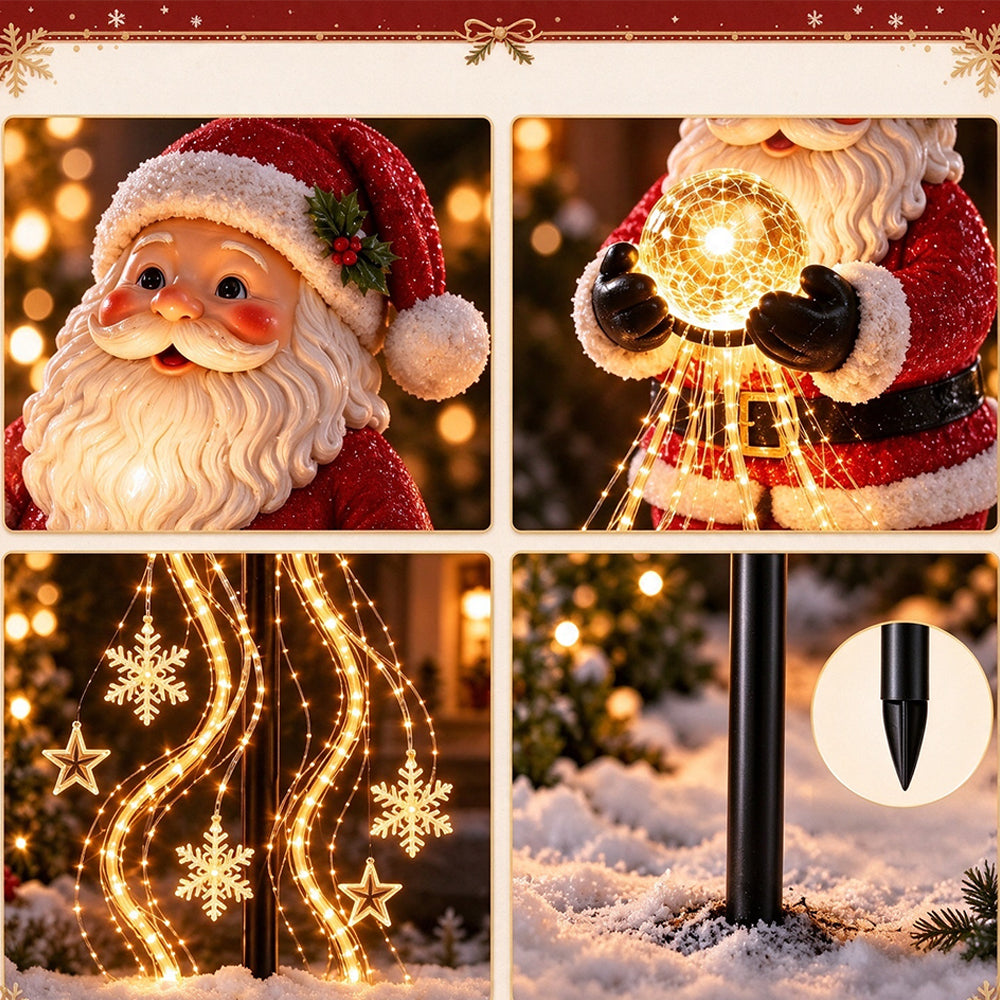 Solar Santa Stake Solar Light Warm LED Garden Decoration Light