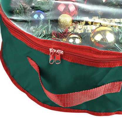 Christmas Wreath Storage Bag Xmas Garland Storage Container Organizer Green