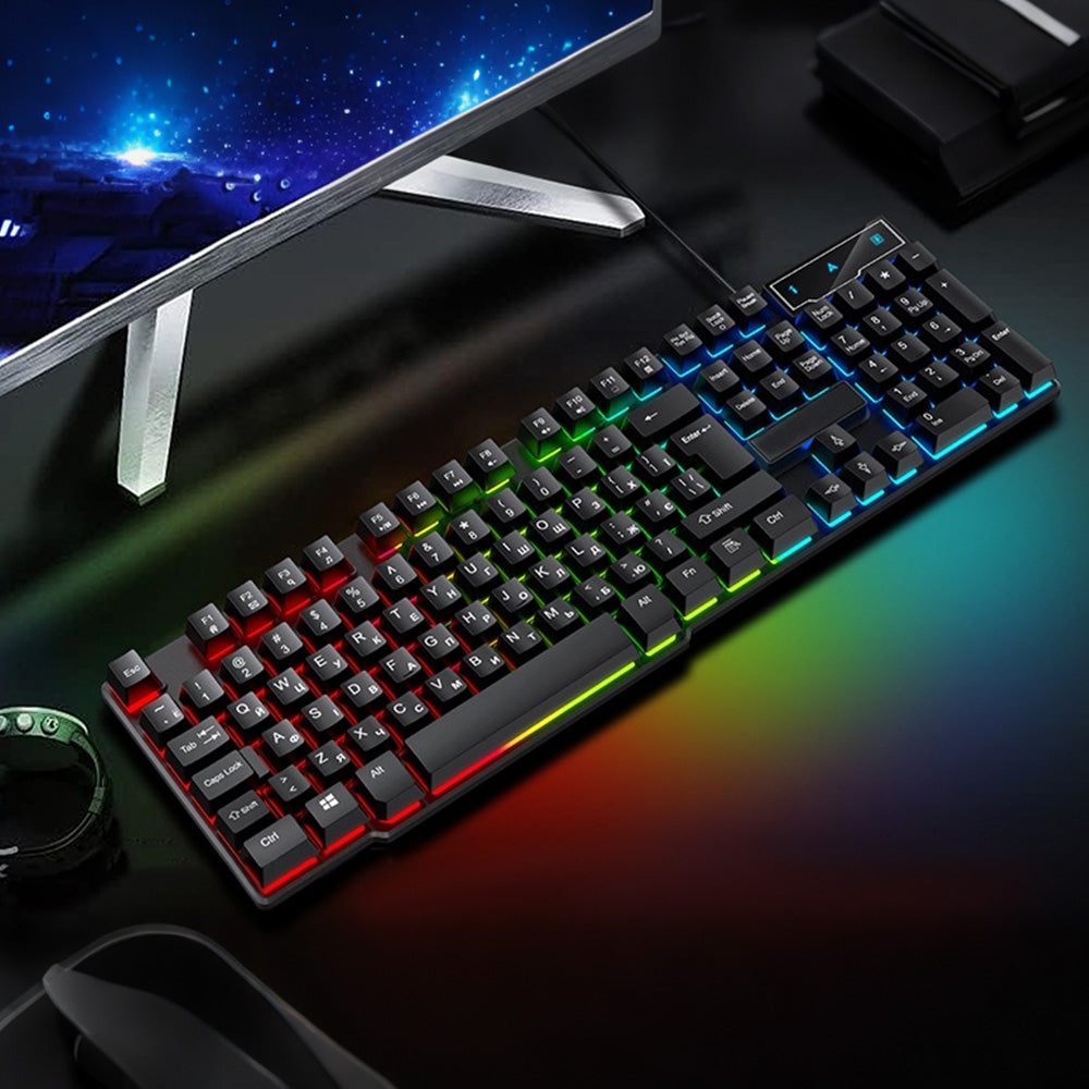 Wired Gaming Keyboard and Mouse Set with RGB Backlight