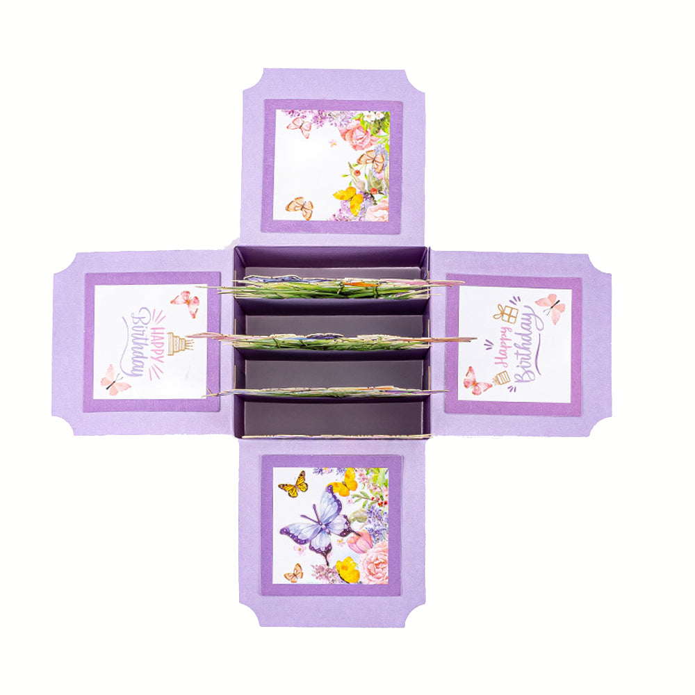 3D Pop Up Butterfly Daisy and Lily of the Valley Birthday Card