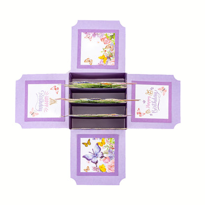 3D Pop Up Butterfly Daisy and Lily of the Valley Birthday Card