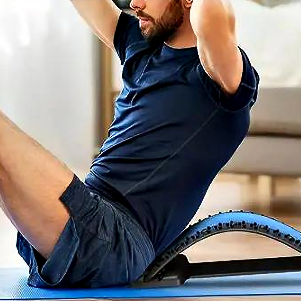 Four-Level Back Support Stretcher Back Massager Lumbar Back Support Stretcher Blue