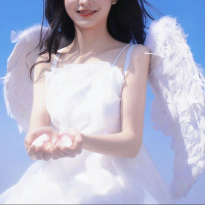 3Pcs Set Angel Costume White Angel  Wings and Halo Cosplay Kit for Christmas Party