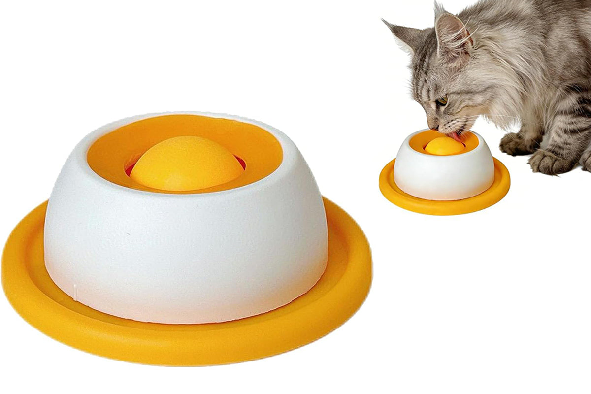 Dog Licking Bowl Slow Feeder Bowls - Yellow