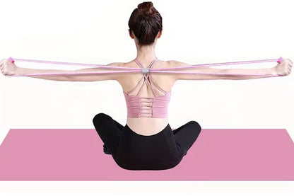 6 Tube Pedal Ankle Puller Fitness Resistance Band - Pink