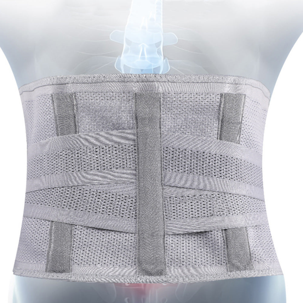 Adjustable Waist Support Belt Unisex Outdoor Sports Abdominal Lumbar Brace Gray