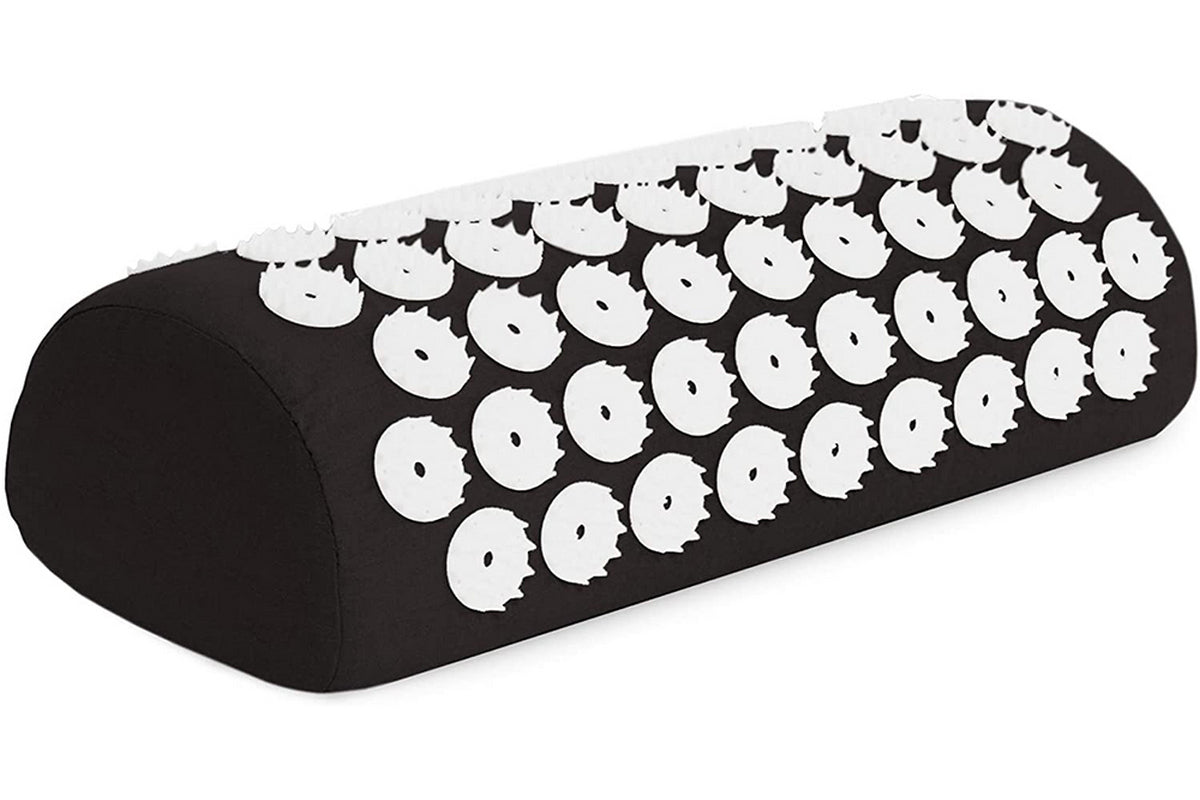 Back and Neck Pain Relief Acupressure Mat and Pillow Set-Black