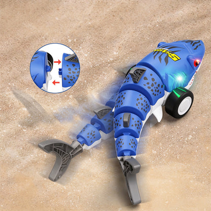 Shark Shaped Off Road RC Car with Colorful Lights and 360 Degree Spin - Blue