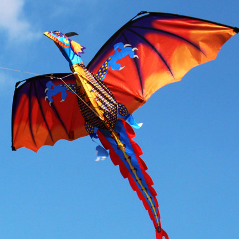 1.4m 3D Dragon Kite with 100m Flying Line for Kids and Adults Outdoor Fun
