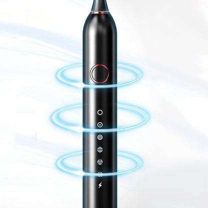 6-Mode Electric Toothbrush with 10 Brush Heads Rechargeable  Toothbrush Set for Home Travel Black