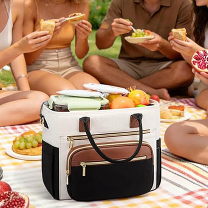 Insulated Lunch Bag Double Layer Leakproof Cooler Tote for Work