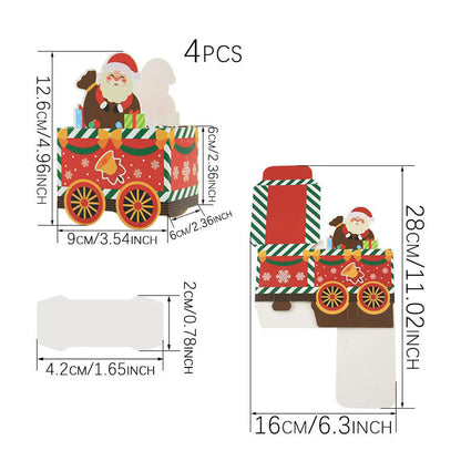 2 Pack 24 Day Christmas Train Advent Calendar with Stickers DIY 3D Paper Countdown Empty Box