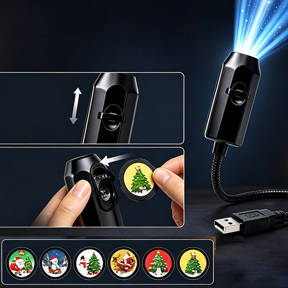 USB Christmas Projection Light with 20 Projection Slides