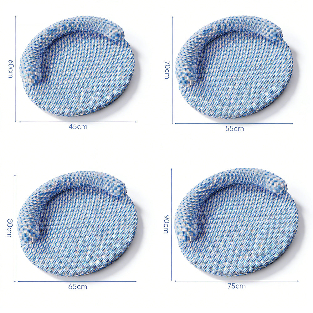 Washable Cooling Pet Bed with Removable Cover for Dogs and Cats-Blue