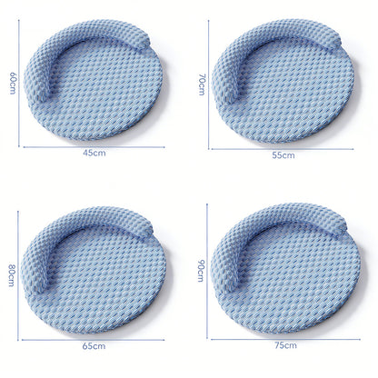 Washable Cooling Pet Bed with Removable Cover for Dogs and Cats-Blue