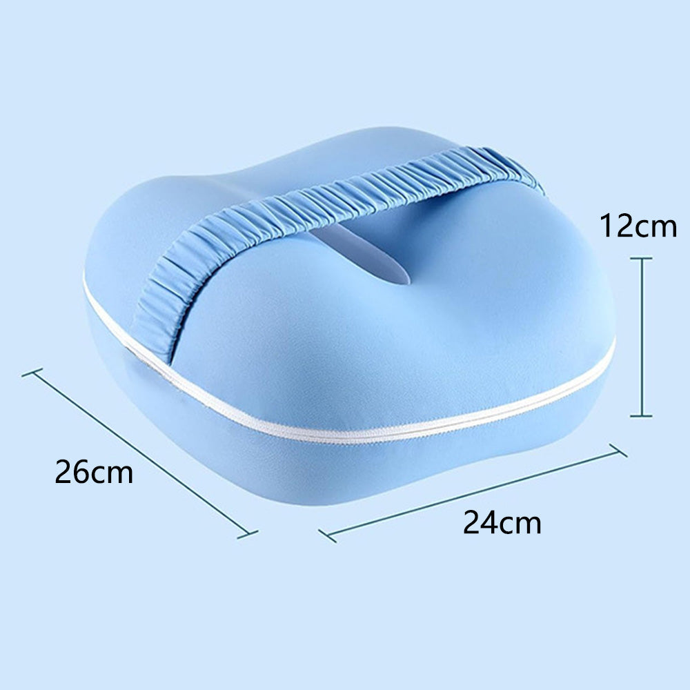 Knee Pillow with Ice Silk Pillowcase Leg Support Pillow with Elastic Strap for Side Sleeping