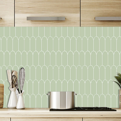 Arch shape Wall Stickers Water Resistant Wallpaper Removable Decal for Kitchen Bathroom -Green