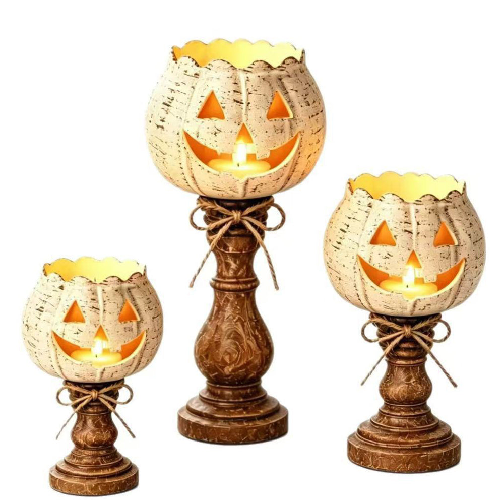 3 Pack Halloween Pumpkin Candle Holder Pumpkin Tealight Candle Holders
