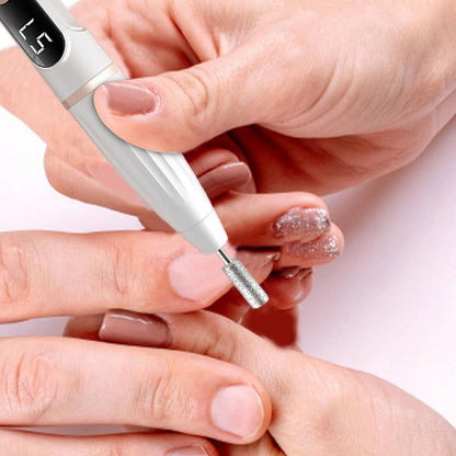 Portable Electric Nail Drill Nail File Kit for Pedicure and Polishing-white