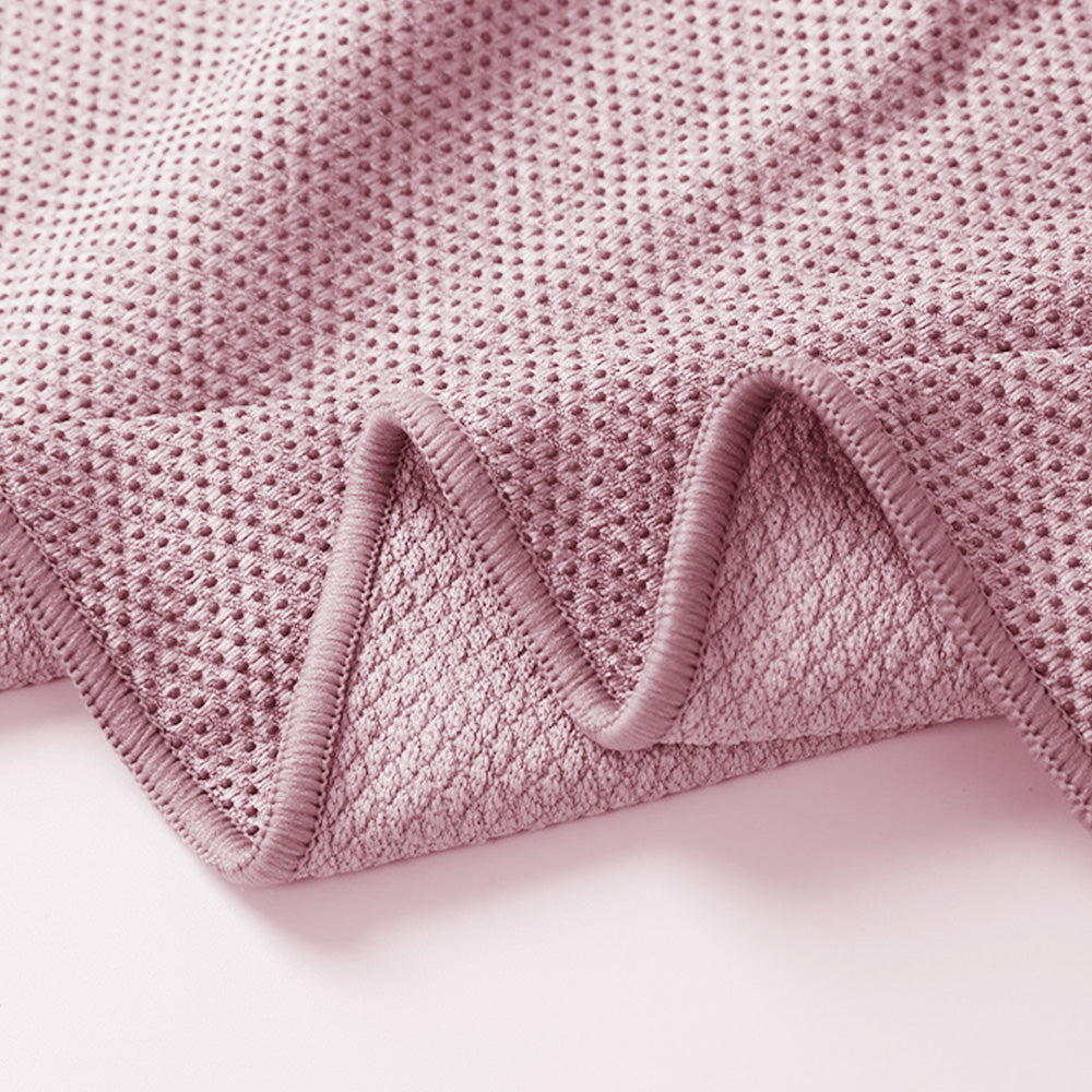 Hot Yoga Towel Microfiber Sweat Anti-Slip Yoga Mat Towels for Bikram Pilates-Pink