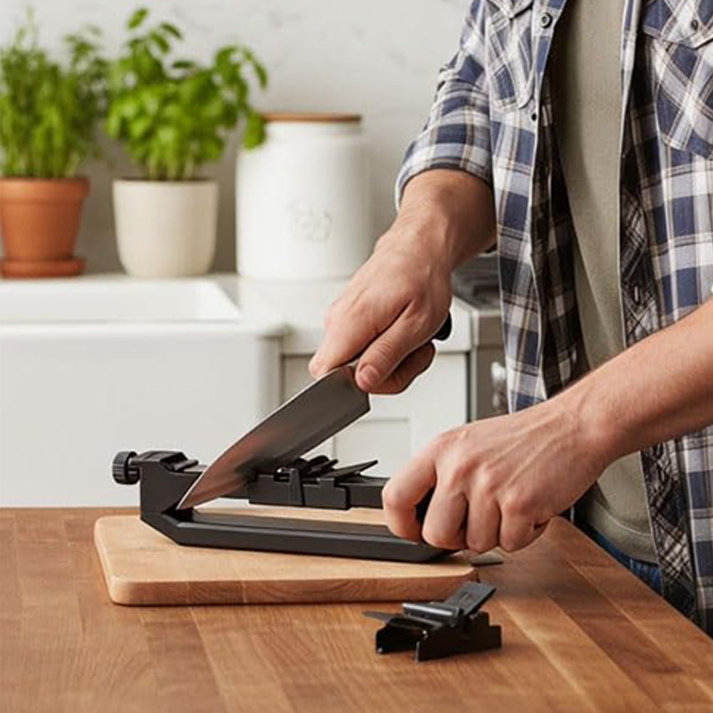 Precision Knife Sharpener Tool with 2 Whetstones