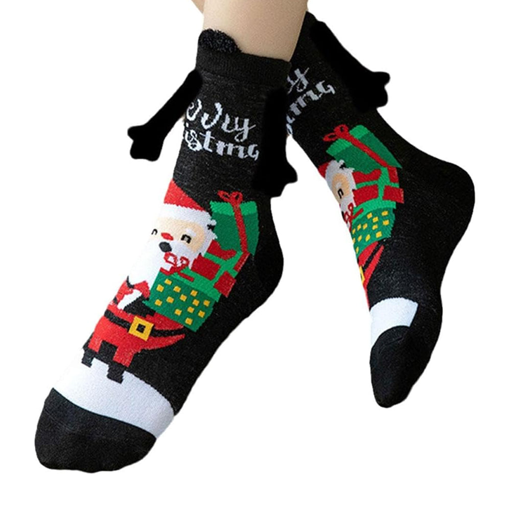 3 Pairs of Christmas Hands Holding Socks with Magnetic Hands for Couples Bestie Style 2