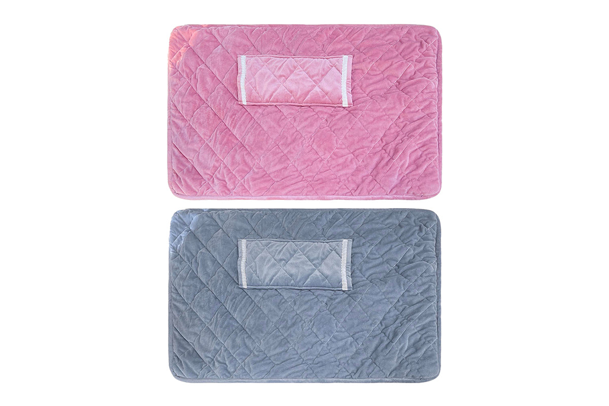 2Pcs USB Heating Pad Portable 5V Heated Travel Blanket Pads For Car Airplane-Grey And Pink
