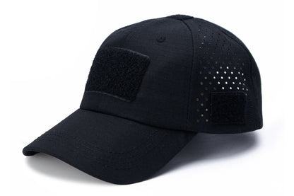 Baseball Cap Adjustable Size Golf Dad Hat with Glasses Holder-Black