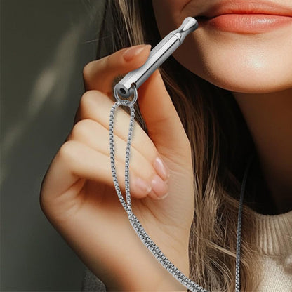 Mint Breathing Necklace with Fidget Ring for Stress Anxiety and Mindful Breathing-Silver