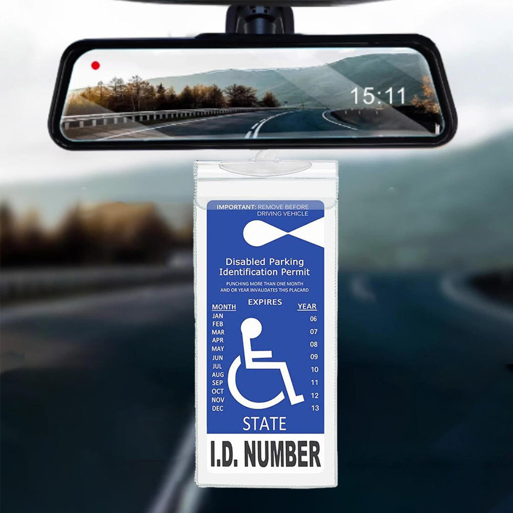 Set of 2Pcs Clear Handicap Placard Holder for Auto Handicapped Placard Protector Cover Hanging Sleeve