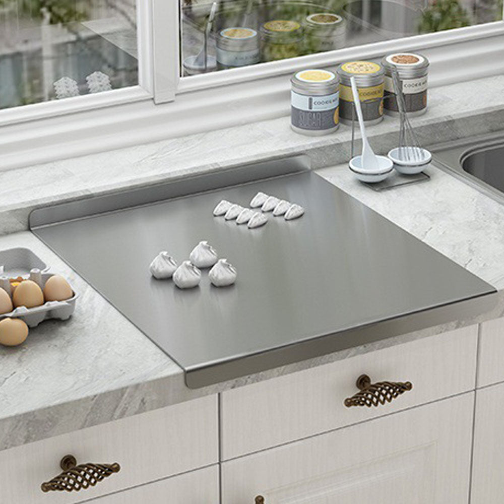 Stainless Steel Cutting Board with Raised Edge