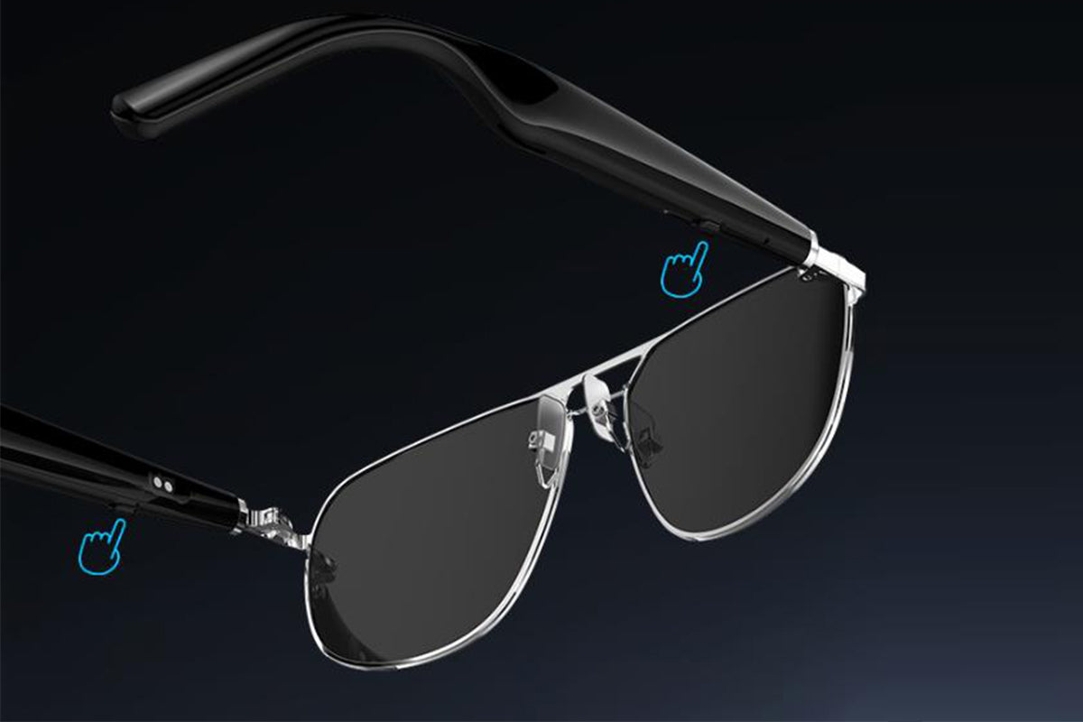 Smart Bluetooth Sunglasses Built-in Open Ear Music and Speaker for Men and Women -Black