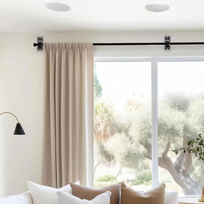 No Drill Self Adhesive Curtain Rod Brackets Transparent Invisible Holders for Curtains Towels-Black
