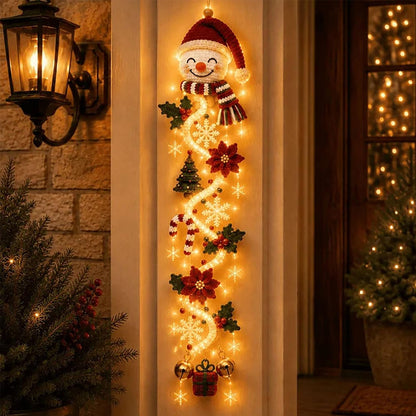 Glowing Christmas Door Hanger DIY Christmas Door Decor For Adults - Snowman