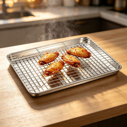 304 Stainless Steel Baking Sheet and Cooling Rack Set