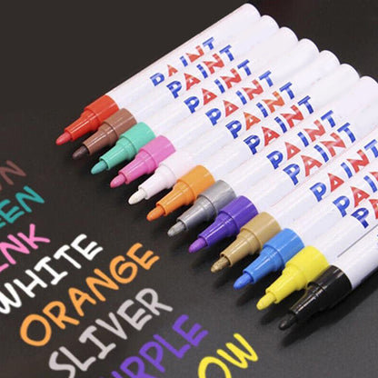 12 Colors Permanent Oil Based Paint Pen Waterproof Markers