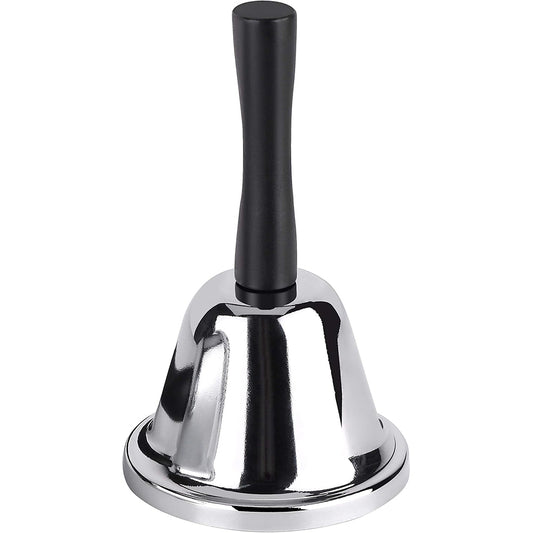 Metal Hand Bell Dinner Bell for Home School-Silver